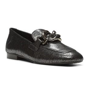 DONALD PLINER BRISTOL GUNMETAL W/CHAIN LOAFER SIZE 6.5 NWOT